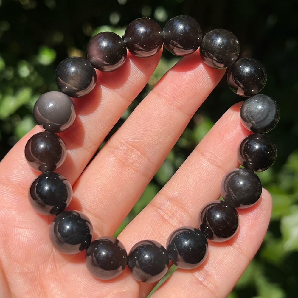 12mm ice rainbow obsidian bracelet‎